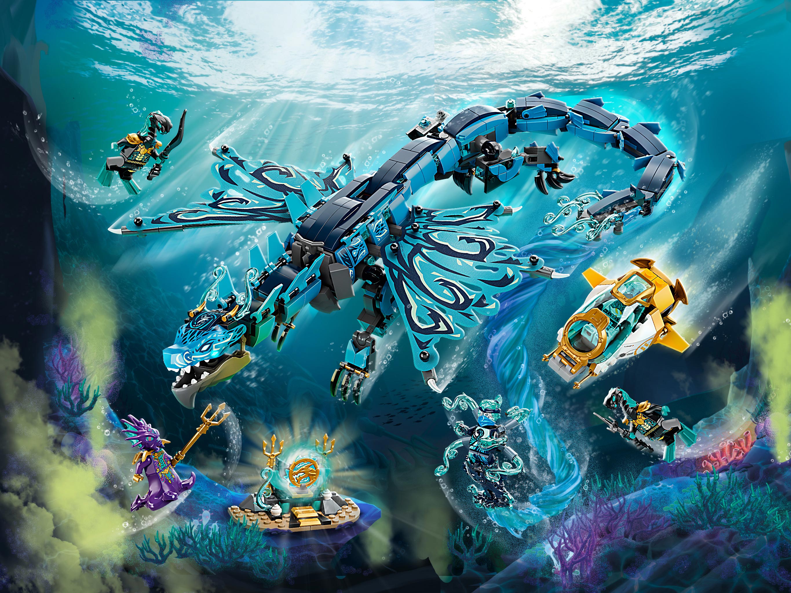 Конструктор воде. Ninjago 71754 Водный дракон.