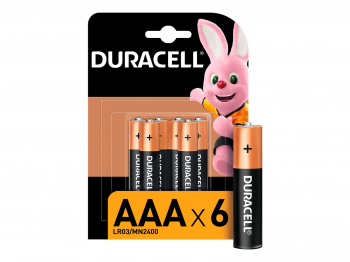 Батарейки Duracell LR03-6BL BASIC, AAA, 6 шт