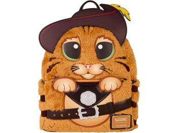 Рюкзак Loungefly! Leather: Dreamworks Shrek Puss In Boots Cosplay Mini Backpack