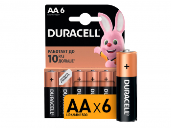 Батарейки Duracell LR6-6BL BASIC, AA, 6 шт
