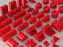 Конструкторы LEGO Уникальные наборы L0017 Набор кубиков и аксессуаров «Цвет: Красные кубики», фото 4