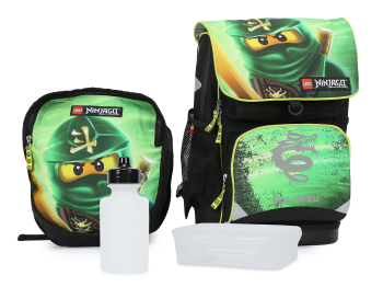 Рюкзак школьный Optimo Ninjago Green Small, набор 4в1 Рюкзак школьный Optimo Ninjago Green Small, набор 4в1