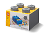 LEGO 40051754 Пластиковый кубик для хранения 4, с ящиками, серый, фото 5