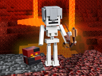 Конструктор Большие фигурки Minecraft, скелет с кубом магмы