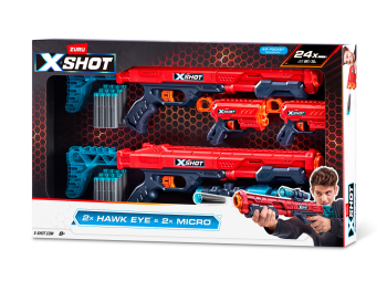 Игровой набор ZURU X-Shot EXCEL: Комбо (бластеры 2х Хоукай + 2х Микро v2,0, 24 снаряда)