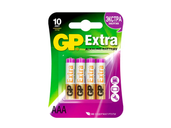 Батарейки GP Extra Alkaline 24A, AАA, 4 шт