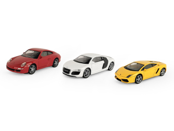 Игрушечные машинки Welly Lambo Gallardo, Porsche 911 и Audi R8 Coupe, 3 шт