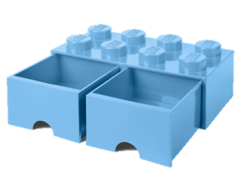 Пластиковый кубик для хранения 8, с ящиками, голубой