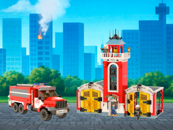 Конструктор Пожарная часть с каланчой Огневая стража