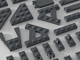 Конструкторы LEGO Уникальные наборы L0030 Набор кубиков и аксессуаров «Темно-серые пластины», фото 4