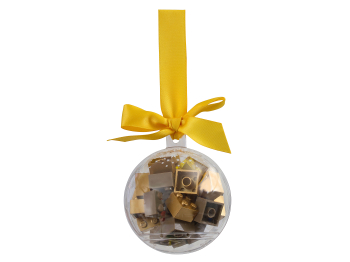 Рождественское украшение шар с золотистыми кубиками