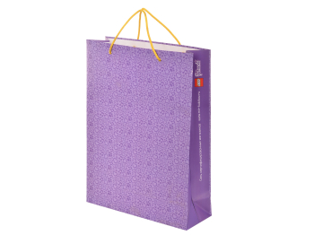 Пакет подарочный, фиолетовый с узором 30*40 (средний)