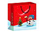 Мир Кубиков BagM_NY_snowmen Пакет подарочный НГ красный "Снеговик" 30*40 (m), фото 1